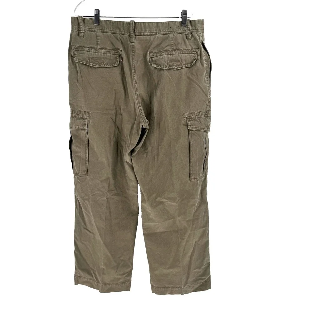 Eddie Bauer Utility Cargo Pants Men's 35X30 Khaki Outdoor Canvas‎ Camping Hiking